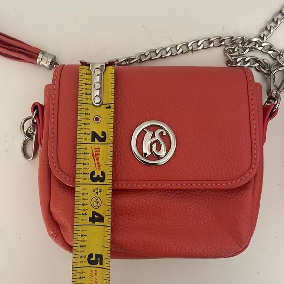 Leather Crossbody Bag with Chain Strap - Picture 9 of 16